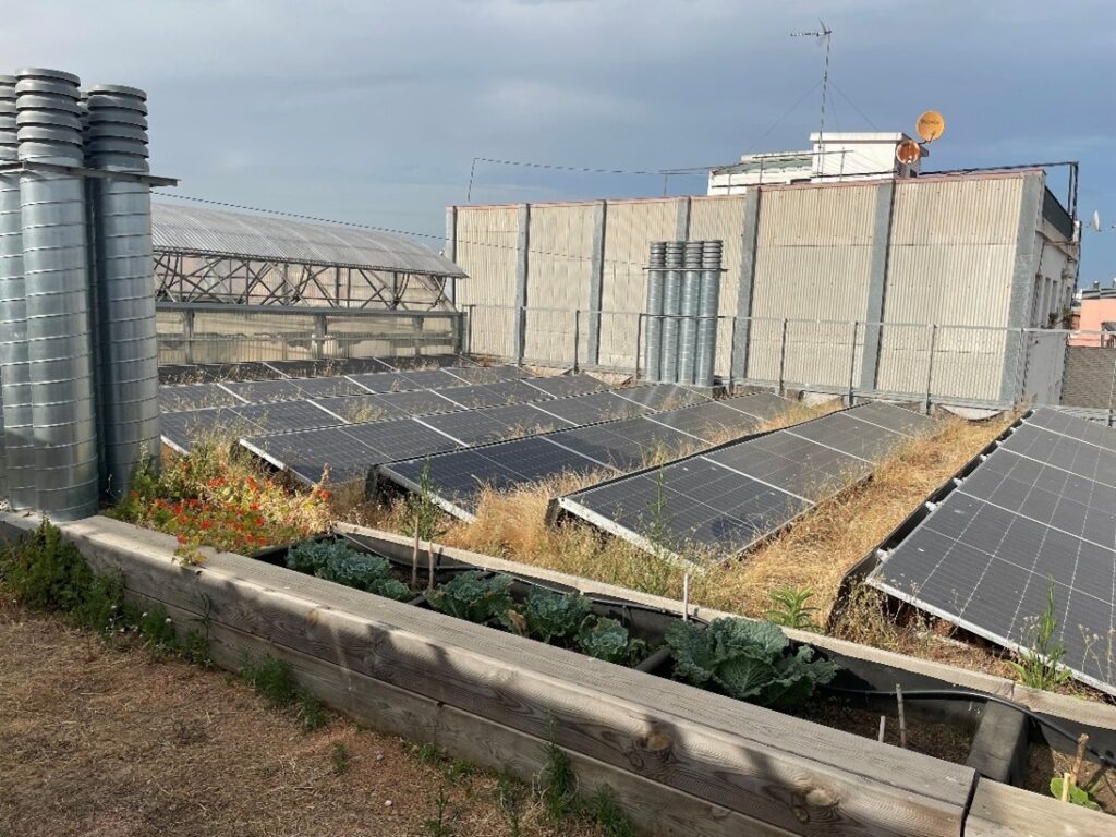 Solar panels on the rooftop of La Borda