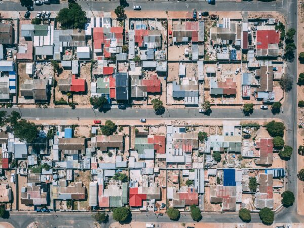 Aerial view of neighbourhood